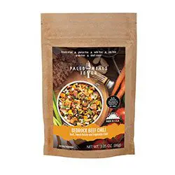 Paleo Meals Bedrock Beef Chili backpacking food.