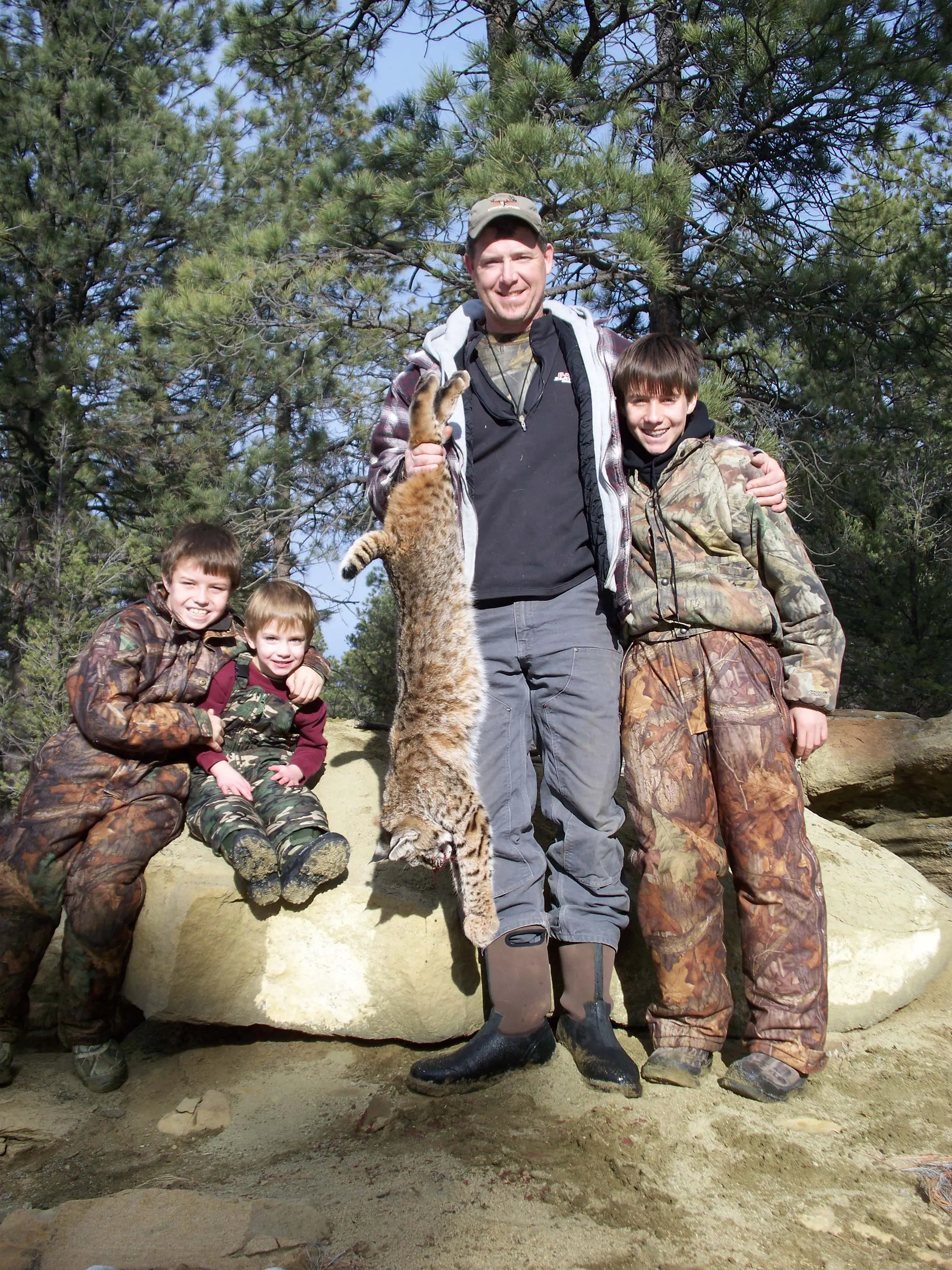 fred out with his kids hunting