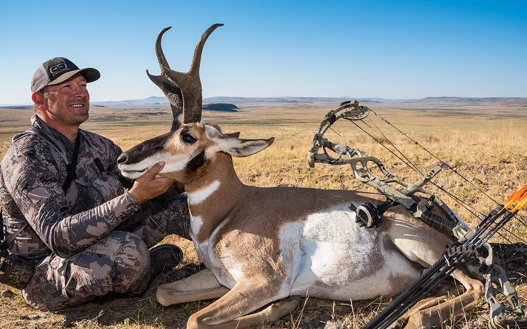 Darrin Cooper with a trophy antelope buck.