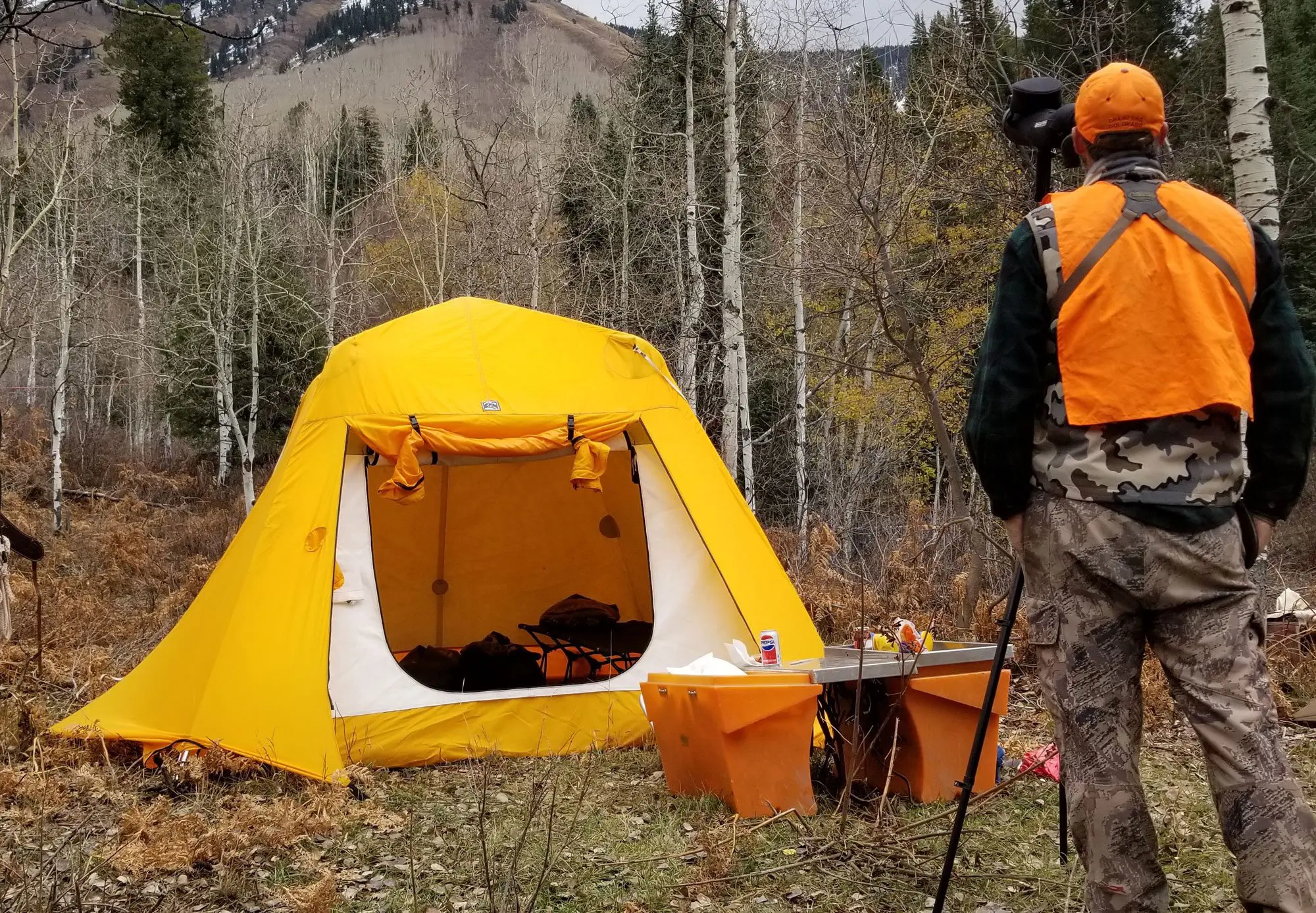 Glassing from elk camp