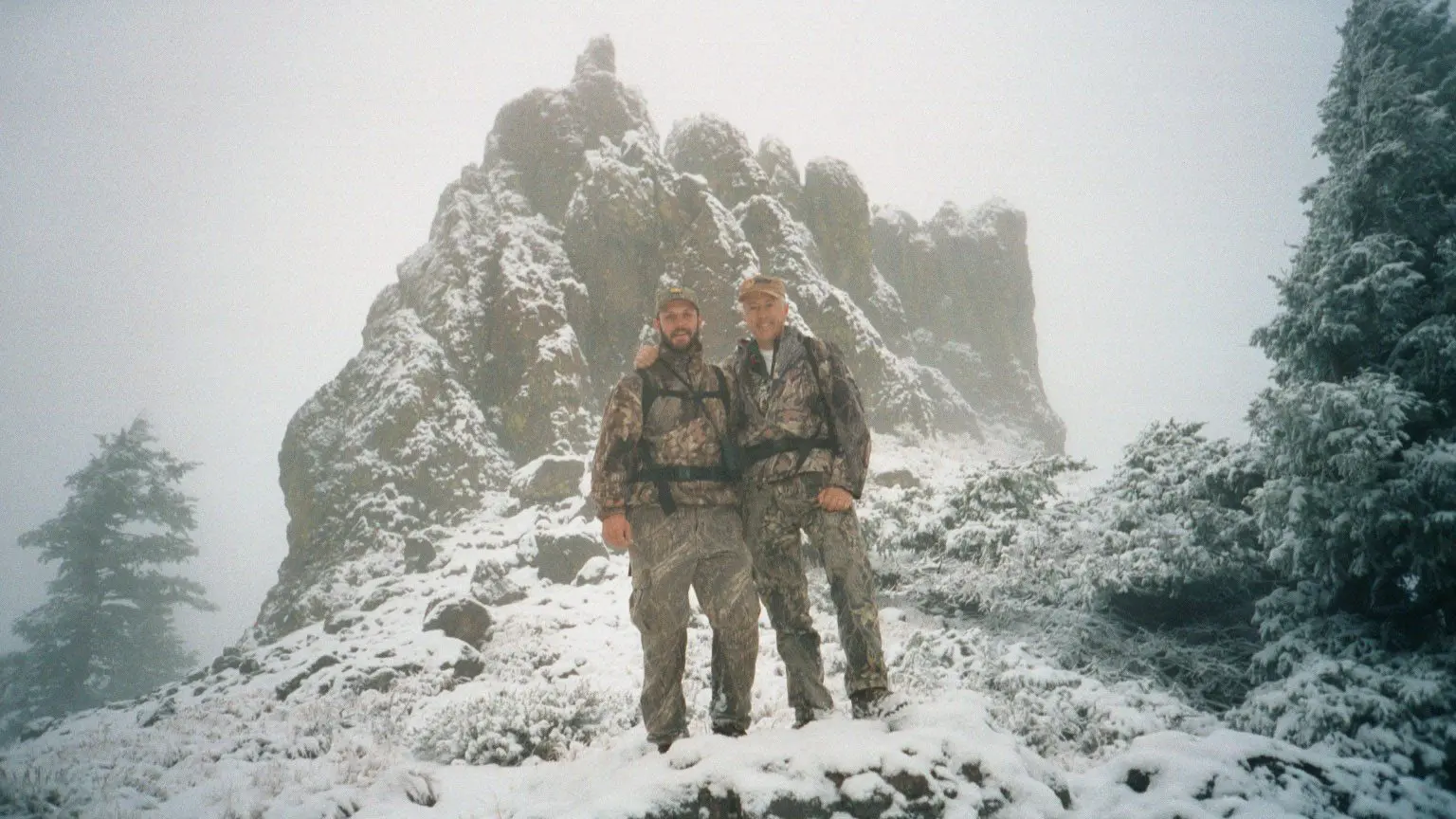 George Bettas and his hunting partner at the location where they had an incident with hunting ethics