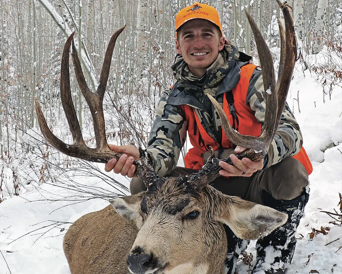 Josh Schulgen with a nice mule deer buck