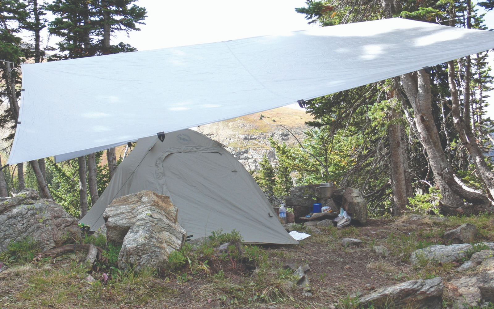 A set up tent