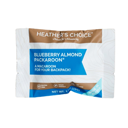 Heather's Choice blueberry almond packaroons are a great option for backpacking food