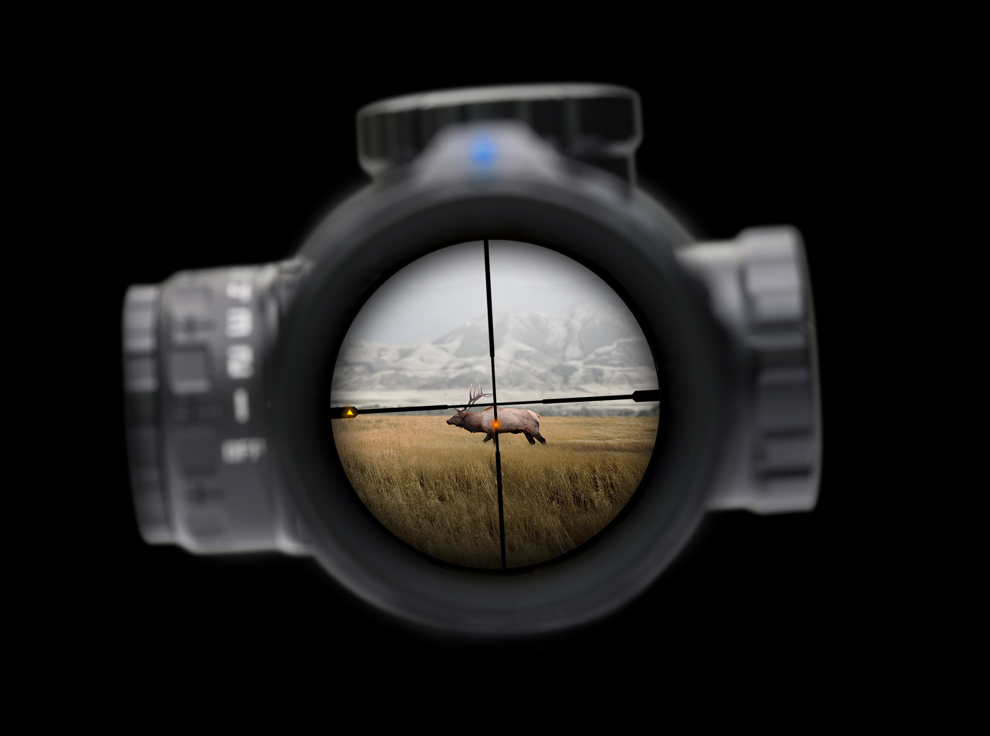 The Sig Sauer BDX riflescope showing the holdover dot