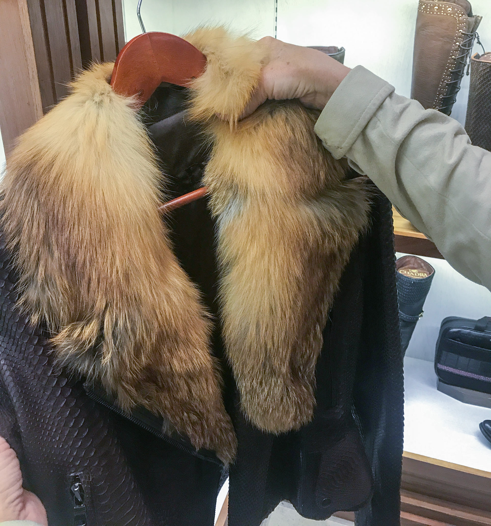 Fur jacket made from predator hunting