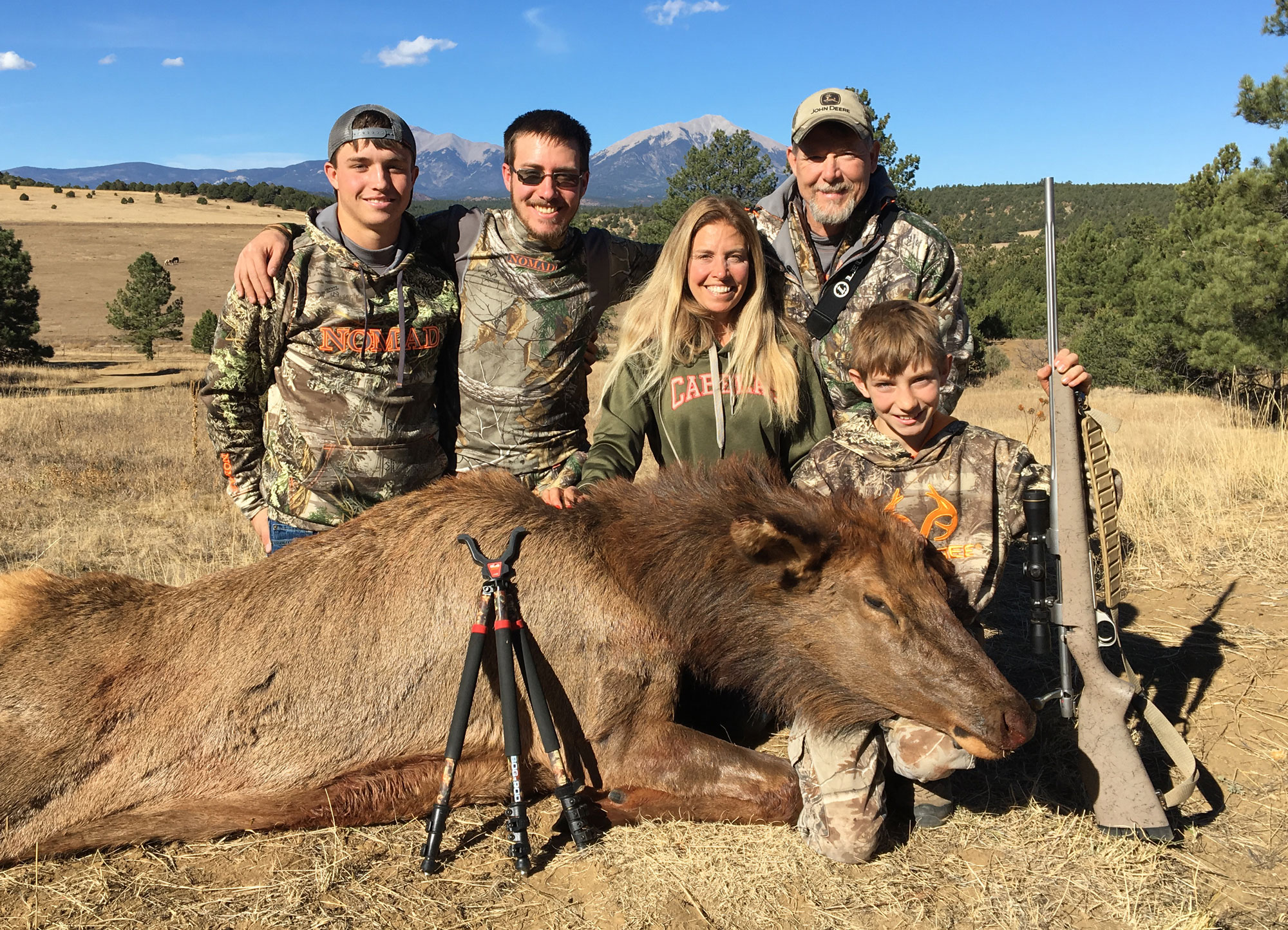 Fred and his kids hunting for cow elk