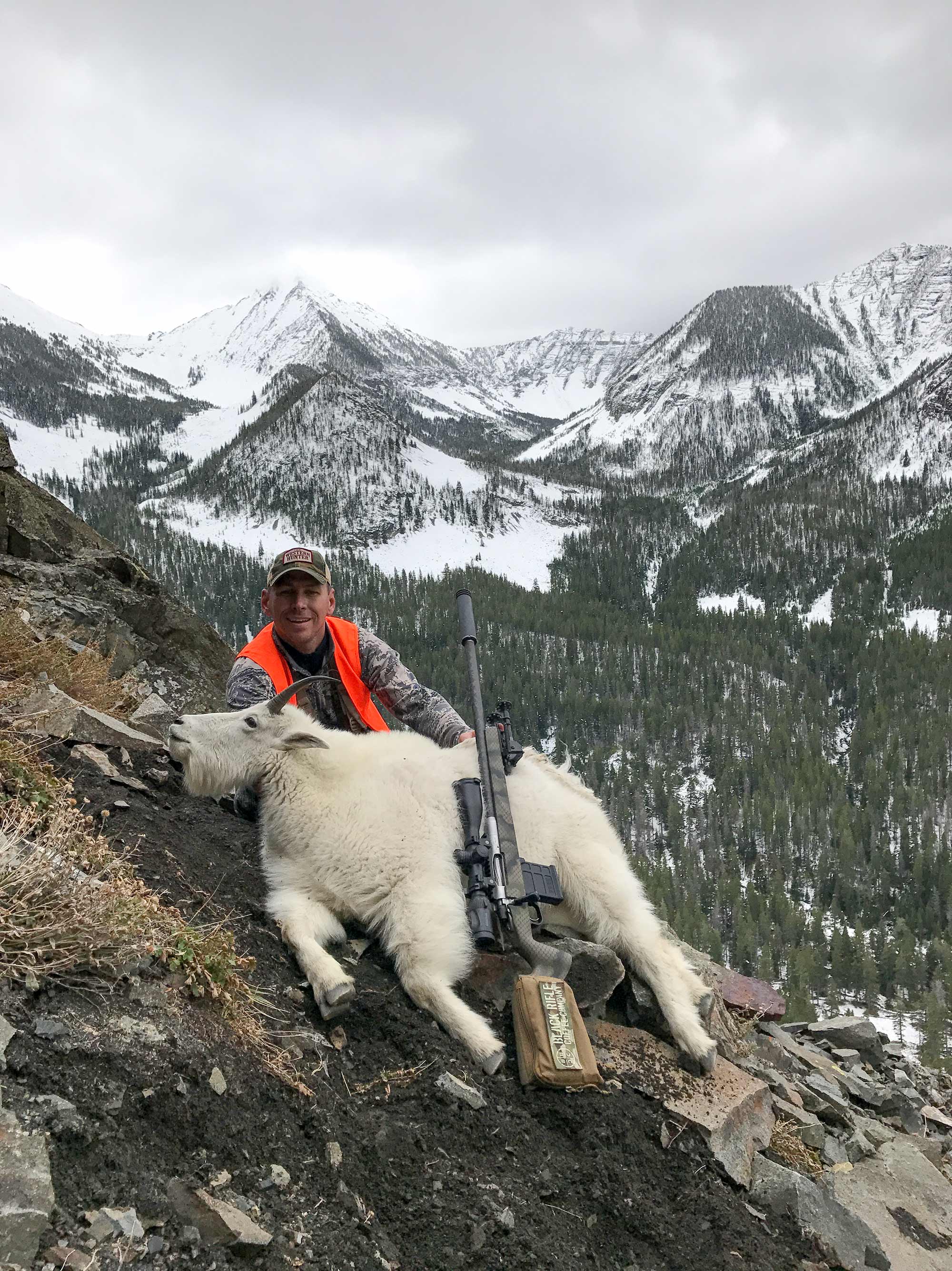 Colton Bagnoil with a successful Mountain Goat that he got with his Proof Research Switch rifle.