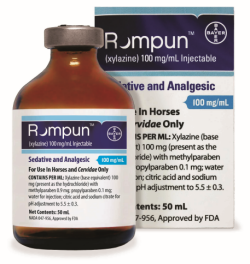 A medication called Rompun for equine colic